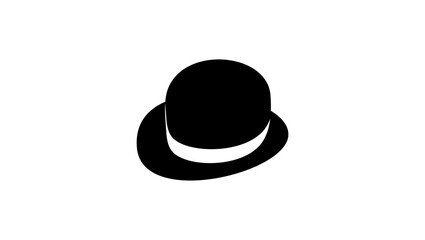 Bowler hat, black isolated silhouette