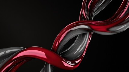crimson red and the other of polished chrome — twist midair in a perfect infinity, capturing motion, contrast, and elegance in a single suspended moment.