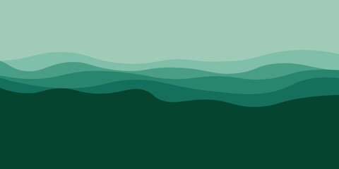 Obraz premium Layered soft tones of green in organic horizontal flow for calm background use