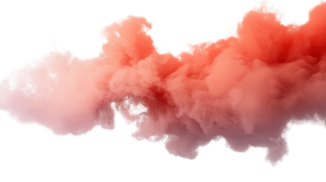 Red Abstract Smoke on White Background – Artistic Wisps and Swirls for Modern Design, Mystical Atmosphere, and Creative Visual Effects - Powered by Adobe