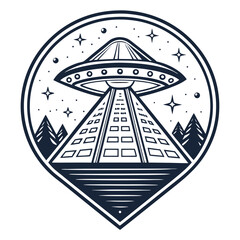 Design a space mission patch logo featuring an alien pyramid on a desolate, isolated planet.  Include stylistic elements suggesting both exploration and mystery.
