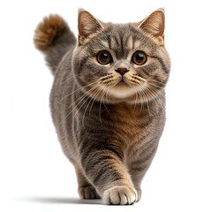 Cute Tabby Cat Portrait on white background. Generative AI