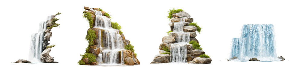 Fototapeta na wymiar Serene waterfalls in a lush natural landscape