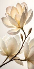 Magnolia flower on white background.