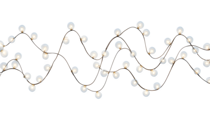 Cool white string lights in zigzag pattern, 8K quality