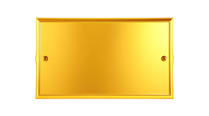 Photo of golden rectangular plaque isolated on transparent background.png
