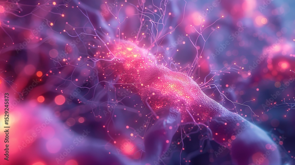 Poster a vivid exploration of neural connections depicted in an abstract representation, highlighting the b