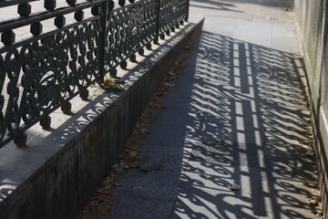 Wrought iron fence in the park