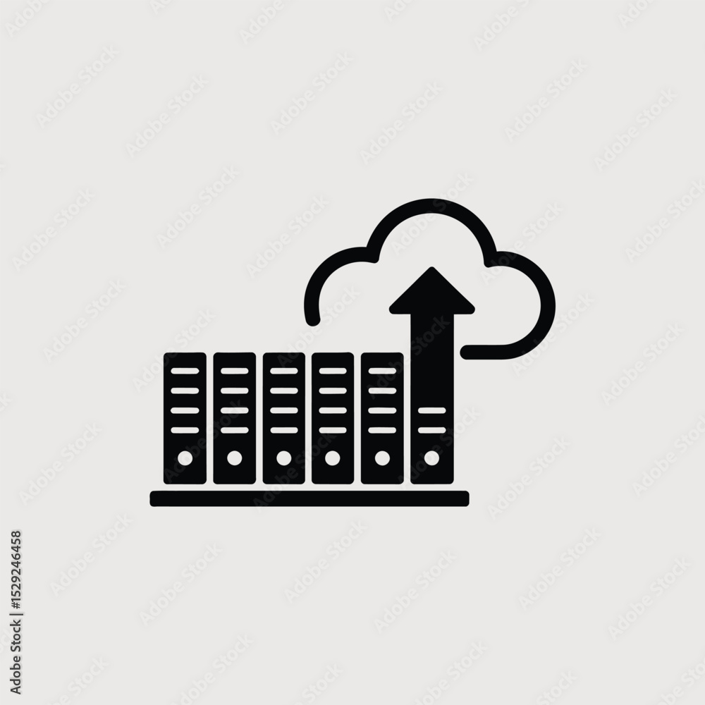 Poster data center server uploading files to cloud storage backup