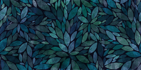 Leaves vector pattern. blue leaves watercolor seamless pattern. Leafs pattern background. pastel leaf with watercolour texture