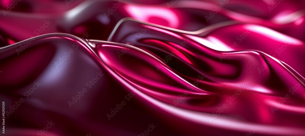 Poster elegant abstract waves with deep tones and vivid liquid surface creating a luxurious red design