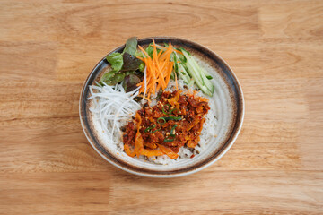 asian fusion rice dish with vegetables