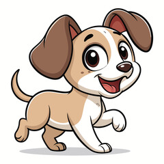 Obraz premium Adorable Puppy Cartoon Illustration