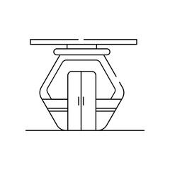Cableway  line icon with white background vector stock illustration