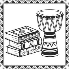 A vibrant, traditional wooden percussion instrument like a djembe or bongo creating an ethnic beat and rhythm
Traditional wooden drums, djembe and bongo, create rhythmic music for cultural art and ind