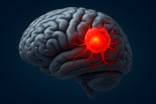 Understanding Brain Tumor A 3D Medical Illustration of a Glioma