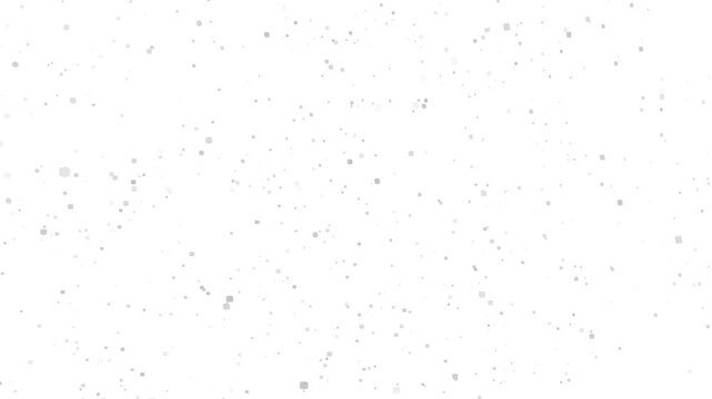 Minimal Snowfall Particle Background | White Pixel Effect Loop. Subtle white background with soft falling particles. Ideal for overlays, clean video intros, festive snow themes