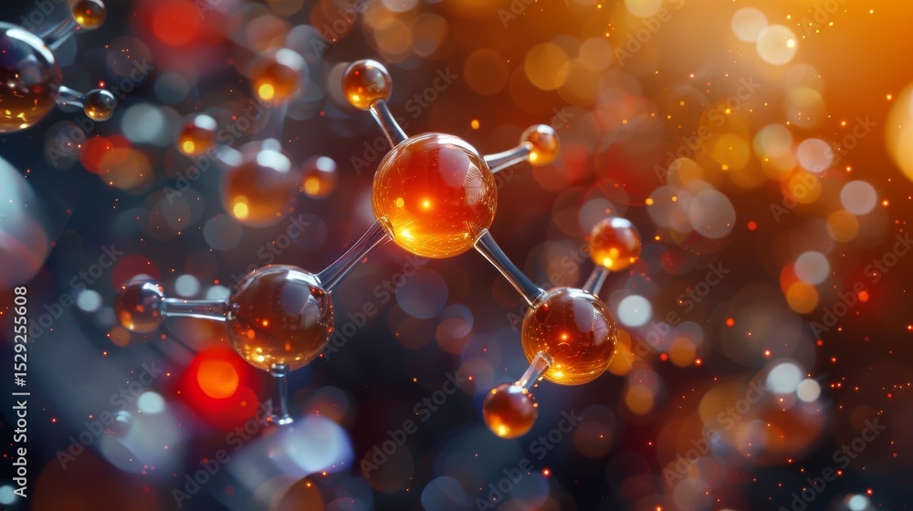 Aufkleber a captivating macro image of molecular structures illuminated by soft glowing lights, representing t