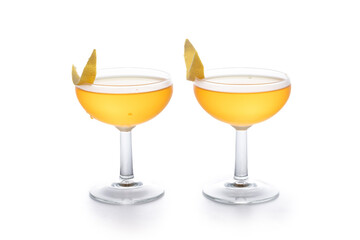 Paper plane cocktail isolated on white background