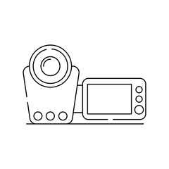 Camcorder  line icon with white background vector stock illustration