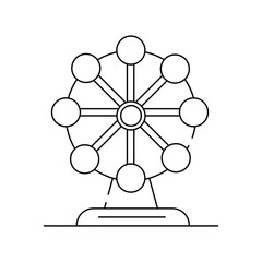 Amusement Park line icon with white background vector stock illustration