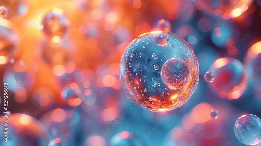 Aufkleber an enchanting array of luminous bubbles suspended in a vibrant background, representing the beauty o