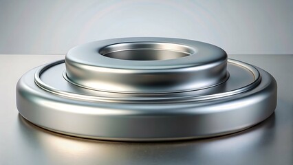 Metallic double ring stand isolated on white background