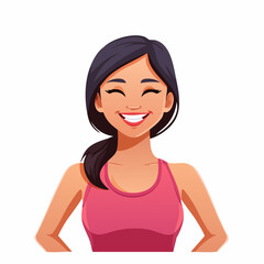 Fitness woman smiling vector illustration