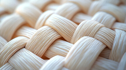 Close-Up of Intricate Woven Pattern in Natural Fiber Material