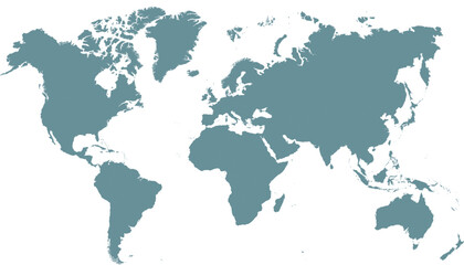 World map. Grey modern vector map. Silhouette map.	