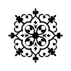 Japanese Vintage Seamless Pattern With A Black Background.