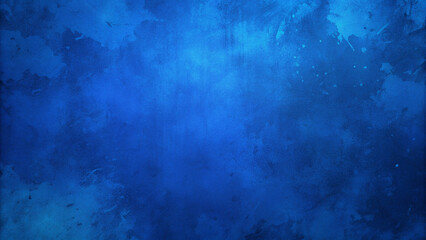 Grunge Blue Textured Background with Dark Abstract Stains and Scratches
