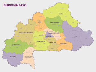 Map of Burkina Faso Political Divisions