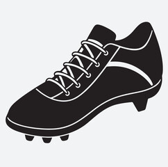 a football boot silhouette vector art illustration, sport shoes vector illustration