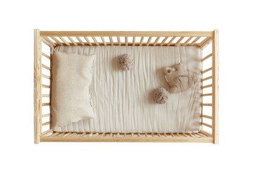 Wooden Baby Crib with Soft Bedding
