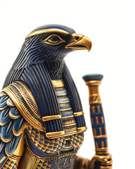 Horus Falcon Figurine Ancient Egypt isolated on white