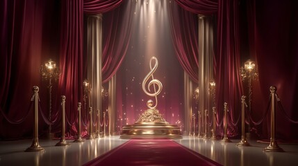 Elegant Music Symbol Displayed on Stage