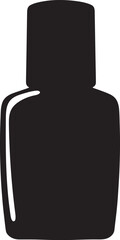 Nail Polish Bottle, Black Silhouette Vector Illustration.