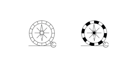 Compass set icon with white background vector stock illustration