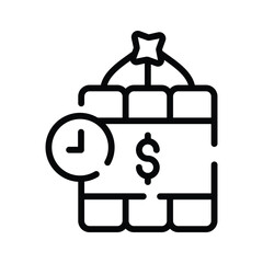 A outline style icon of financial risk bomb warning