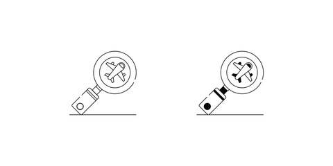 Loupe set icon with white background vector stock illustration