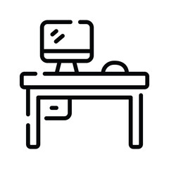 A outline style icon of tidy workspace area