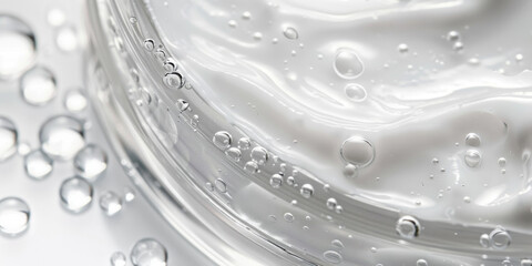 Close-up of a skincare product with bubbles