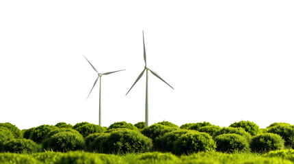 Photo of wind farm model isolated on transparent background.png