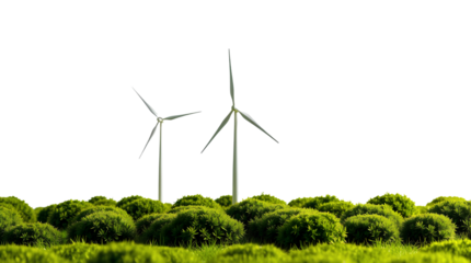 Photo of wind farm model isolated on transparent background.png