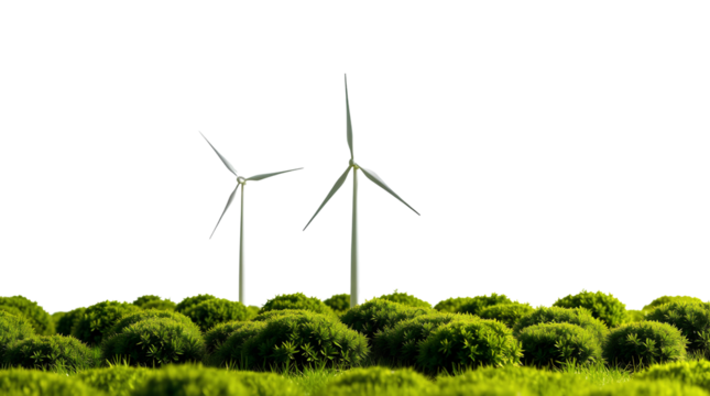 Photo of wind farm model isolated on transparent background.png