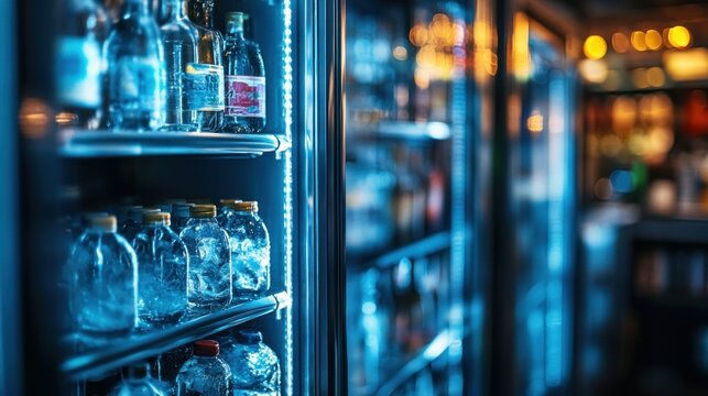 Cool drinks in a bar fridge
