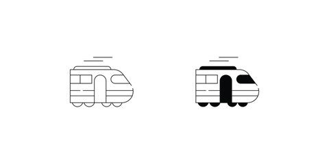 Train set icon with white background vector stock illustration