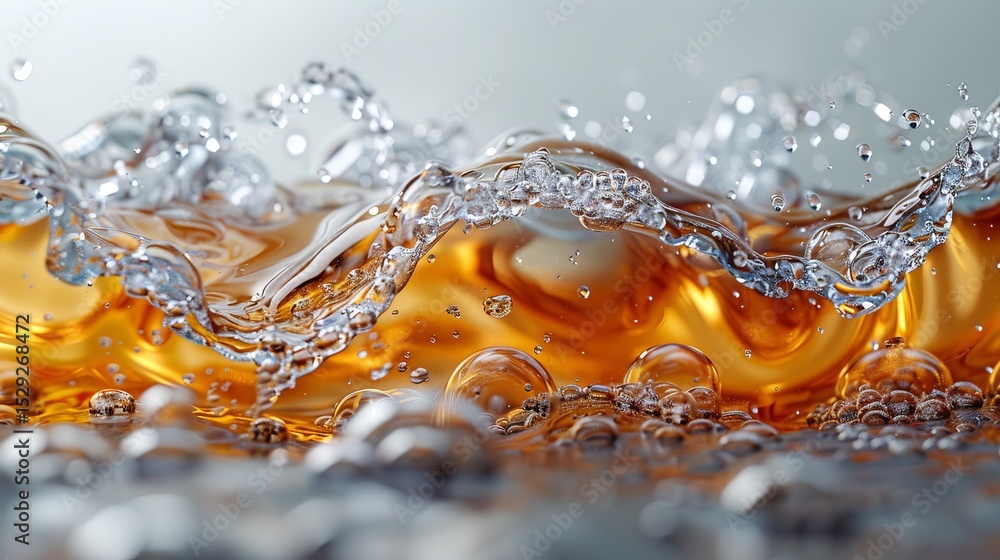 Aufkleber an artistic close-up of a dynamic splash of brown liquid, highlighting motion and texture that evoke