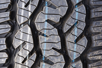 Car tire tread. Close-up.